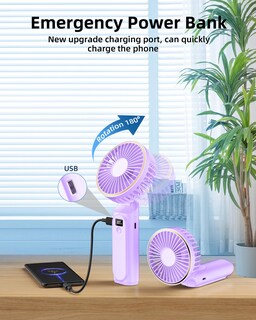 Foto 4 | Foto 4 | Ventilador De Mano Tunise Portátil Recargable 4000 Mah 6 Velocidades - Venta Internacional.