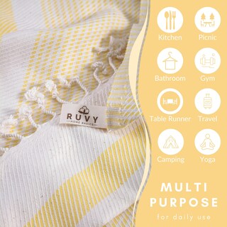 Foto 4 | Foto 4 | Toallas De Mano Ruvy Home Basics Algodón Turco 18 X 40 Cm Color Amarillo - Venta Internacional.