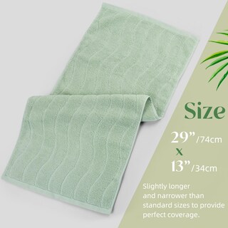 Foto 7 | Foto 7 | Toallas De Mano Jacquotha Verde Claro A Rayas Onduladas 100% Algodón - Venta Internacional.