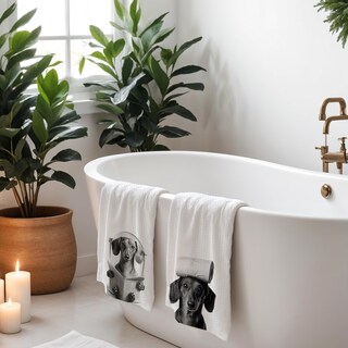 Foto 4 | Foto 4 | Juego De 2 Toallas De Mano Indajedn Dachshund Para Baño - Venta Internacional.