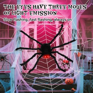 Foto 4 | Foto 4 | Decoraciones De Araña De Halloween Para Exteriores Fathisooc 152 Cm+91 Cm - Venta Internacional.