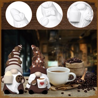 Foto 6 | Foto 6 | Set De Estatuas De Gnomos Pinta Tu Propio Gnomo Hollowfly 2 Estilo Café - Venta Internacional.