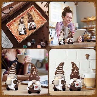 Foto 7 | Foto 7 | Set De Estatuas De Gnomos Pinta Tu Propio Gnomo Hollowfly 2 Estilo Café - Venta Internacional.