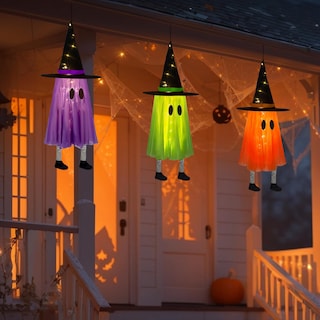 Foto 2 | Foto 2 | Decoraciones De Halloween Dazonge Con Forma De Fantasma Colgante Con Guirnalda De Luces - Venta Internacional.