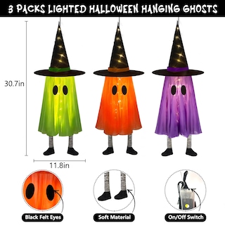 Foto 3 | Foto 3 | Decoraciones De Halloween Dazonge Con Forma De Fantasma Colgante Con Guirnalda De Luces - Venta Internacional.