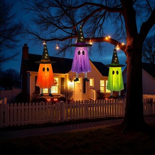 Foto 6 | Foto 6 | Decoraciones De Halloween Dazonge Con Forma De Fantasma Colgante Con Guirnalda De Luces - Venta Internacional.
