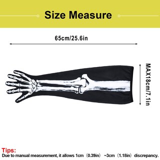Foto 6 | Foto 6 | Guantes Skeleton Wtactful Con El Dedo Completo Y Largo Hasta El Brazo Diseño De Fantasma - Venta Internacional.