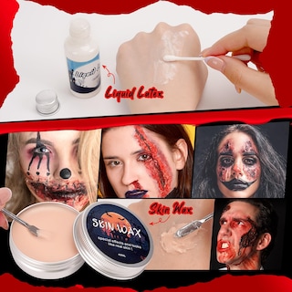 Foto 4 | Foto 4 | Kit De Maquillaje Con Efectos Especiales Para Halloween Witoror 6 Colores Y Accesorios - Venta Internacional.