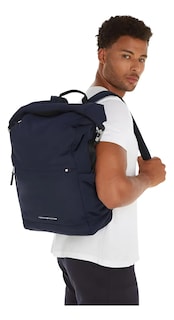 Foto 3 | Foto 3 | Mochila Tommy Hilfiger Rolltop Backpack Equipaje De Mano Color Azul Oscuro