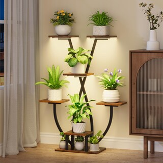 Foto 2 | Foto 2 | Soporte Para Plantas Pozilan Para Interiores Con Lámpara De Cultivo De 7 Niveles De Metal - Venta Internacional.