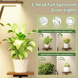 Foto 3 | Foto 3 | Soporte Para Plantas Pozilan Para Interiores Con Lámpara De Cultivo De 7 Niveles De Metal - Venta Internacional.