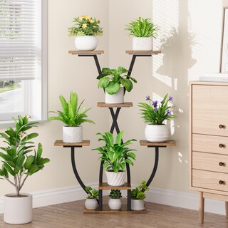 Foto 5 | Foto 5 | Soporte Para Plantas Pozilan Para Interiores Con Lámpara De Cultivo De 7 Niveles De Metal - Venta Internacional.