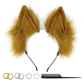 Foto 1 | Foto 1 | Diadema Galiafaya Con Orejas De Gato Y Lobo Hechas A Mano Piel Sintética Color Marrón - Venta Internacional.