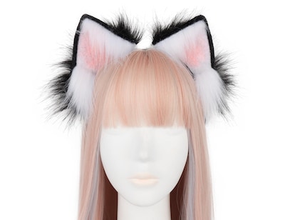 Foto 2 | Foto 2 | Diadema Qinruan Con Orejas De Piel Sintética De Zorro Y Gato Hecha A Mano - Venta Internacional.
