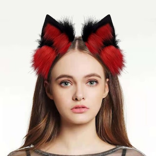 Foto 3 | Foto 3 | Diadema Galiafaya De Piel Sintética Hecha A Mano Con Orejas De Gato Lobo Zorro Y Perro - Venta Internacional.