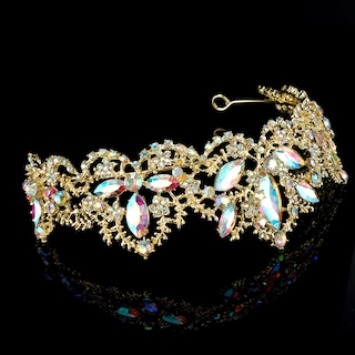 Foto 6 | Foto 6 | Jewelry Exacoo  Tiara De Cristal Dorado  6 5 Cm De Altura  100 G - Venta Internacional.