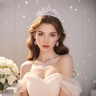 Foto 5 | Foto 5 | Conjunto De Joyas Fircre Tiaras De Novia Coronas Plata Y Rosa - Venta Internacional.
