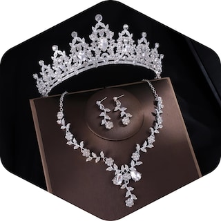 Foto 1 | Foto 1 | Set De Joyas Kamirola Con Tiaras Y Coronas Para Mujer (tr45) Plateado - Venta Internacional.