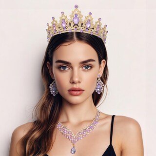 Foto 4 | Foto 4 | Conjunto De Joyas Fircre Crystal Bridal Tiara Crown Para Mujer - Venta Internacional.
