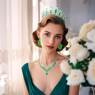 Foto 4 | Foto 4 | Conjunto De Joyas Fircre Crystal Bridal Tiara Crown Para Mujer - Venta Internacional.