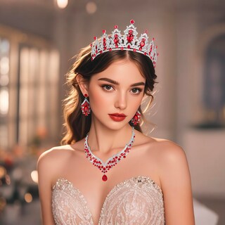 Foto 4 | Foto 4 | Conjunto De Joyas Fircre Con Tiara De Cristal Y Corona  Collar Y Pendientes - Venta Internacional.