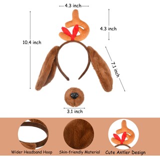 Foto 2 | Foto 2 | Set De Orejas Y Cola De Perro Antler Hodrme Brown Para Niños Y Adultos - Venta Internacional.