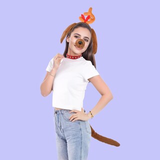 Foto 5 | Foto 5 | Set De Orejas Y Cola De Perro Antler Hodrme Brown Para Niños Y Adultos - Venta Internacional.