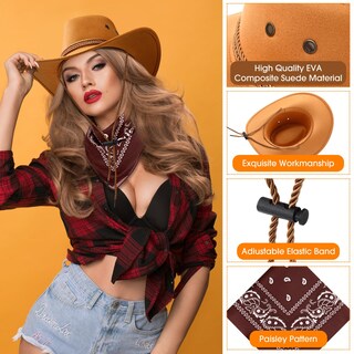 Foto 5 | Foto 5 | Set De 12 Sombreros De Vaquero Y Pañuelos De Zhanmai Color Amarillo - Venta Internacional.