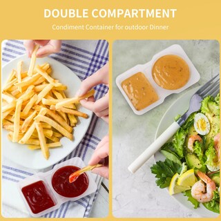 Foto 4 | Foto 4 | Contenedores De Condimentos Reutilizables Cjt 12 Juegos Con Tapas Y 2 Compartimentos - Venta Internacional.