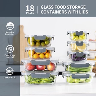 Foto 4 | Foto 4 | Contenedores De Vidrio Para Almacenamiento De Alimentos S Salient  Juego De 18 Piezas - Venta Internacional.