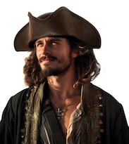 Gorro Pirata Uqje  Auténtico Tricornio De Cuero Marrón Para Adulto - Venta Internacional.