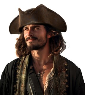 Foto 1 | Foto 1 | Gorro Pirata Uqje Auténtico Tricornio De Cuero Marrón Para Adulto - Venta Internacional.
