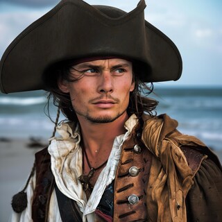 Foto 3 | Foto 3 | Gorro Pirata Uqje Auténtico Tricornio De Cuero Marrón Para Adulto - Venta Internacional.