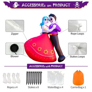 Foto 6 | Foto 6 | Pareja Hinchable Domkom Para Día De Los Muertos 183 Cm Con Led - Venta Internacional.