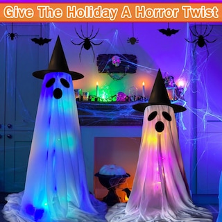 Foto 4 | Foto 4 | Decoraciones De Fantasmas Iluminadas Para Halloween Zeedix Paquete De 2 Con Control Remoto - Venta Internacional.