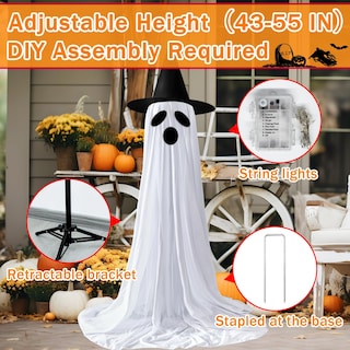 Foto 5 | Foto 5 | Decoraciones De Fantasmas Iluminadas Para Halloween Zeedix Paquete De 2 Con Control Remoto - Venta Internacional.