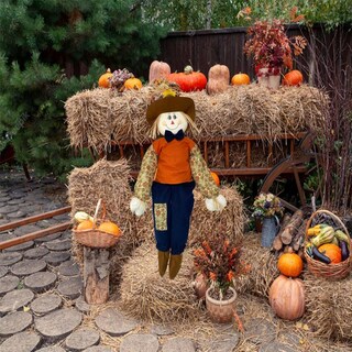 Foto 6 | Foto 6 | Scarecrow Sitter Wedfull Fall Girl 110 Cm Con Brazos Y Piernas Móviles - Venta Internacional.