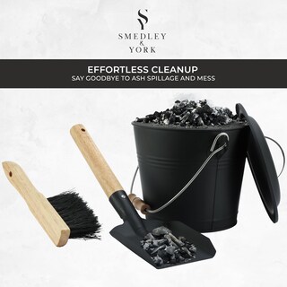 Foto 3 | Foto 3 | Ash Bucket Smedley & York Mini Con Tapa Y Herramientas De 5 7 L Color Carbón - Venta Internacional.