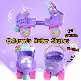 Foto 2 | Foto 2 | Patines Sulifeel Para Niños Ajustables Con Forma De Unicornio Cuádruple Color Morado - Venta Internacional.