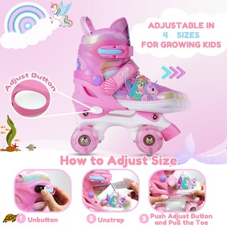 Foto 5 | Foto 5 | Patines Gingili Life Ajustables Con Iluminación Para Niñas De 3 A 12 Años - Venta Internacional.