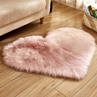 Foto 1 | Foto 1 | Area Rug Piel De Oveja Sintética Suave Con Forma De Corazón Vainilla Y Chocolate - Venta Internacional.