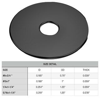 Foto 4 | Foto 4 | Arandelas Fender Lupanter #10 X 1 Negras De Acero Inoxidable 304 100 Unidades - Venta Internacional.