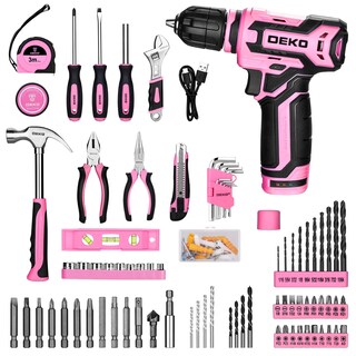 Foto 2 | Foto 2 | Juego De Herramientas Dekopro Taladro Inalámbrico Rosa De 12 V Para Reparación Del Hogar Para Mujeres - Venta Internacional.