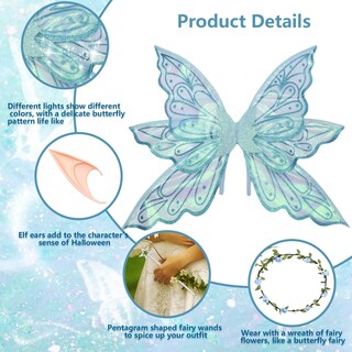Foto 3 | Foto 3 | Disfraz De Alas De Hada Para Adultos Y Niñas  Azul - Vitegaw - Venta Internacional.