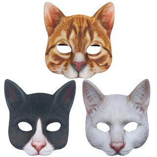 Foto 1 | Foto 1 | Máscaras De Gato Realistas Alodidae 3 Unidades Color Blanco Negro Y Naranja 18 Cm - Venta Internacional.