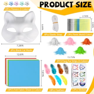 Foto 2 | Foto 2 | Kit De Mascarillas Diy Cat Therian Giftota 79 Unidades Con Máscaras De Zorro - Venta Internacional.