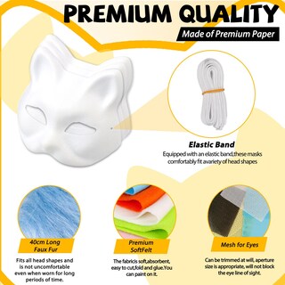 Foto 3 | Foto 3 | Kit De Mascarillas Diy Cat Therian Giftota 79 Unidades Con Máscaras De Zorro - Venta Internacional.