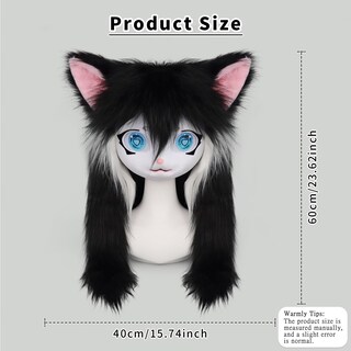 Foto 4 | Foto 4 | Máscara De Piel De Gato Con Cabeza De Animal Smileternity Color Negro Y Blanco - Venta Internacional.