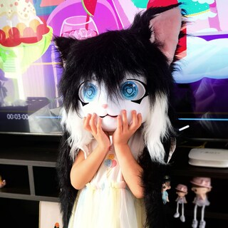 Foto 5 | Foto 5 | Máscara De Piel De Gato Con Cabeza De Animal Smileternity Color Negro Y Blanco - Venta Internacional.