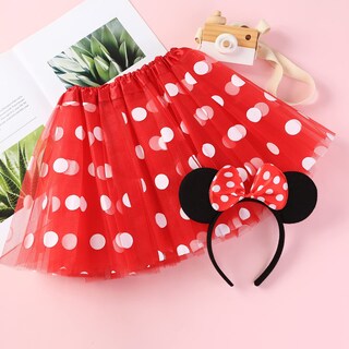 Foto 6 | Foto 6 | Disfraz Para Mujer Tutú De Lunares Con Orejas De Ratón Diadema Para Niña - Venta Internacional.